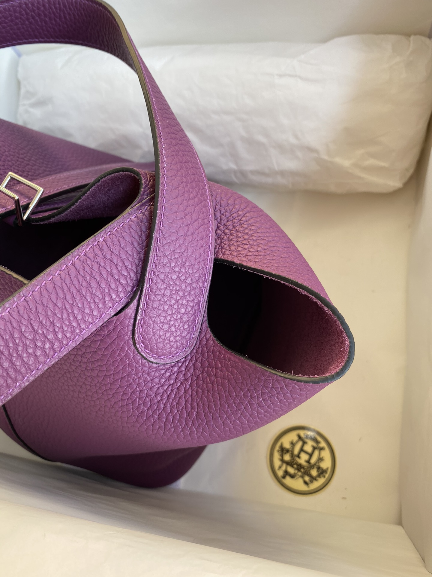 Hermes Picotin Lock 22 Bag In Purple Clemence Leather